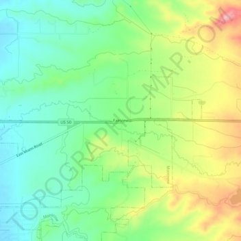 Carte topographique Fairview, altitude, relief