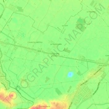 Carte topographique Sant'Angelo a Lecore, altitude, relief
