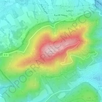 Carte topographique Salbert, altitude, relief