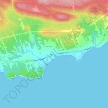 Carte topographique Gascons, altitude, relief