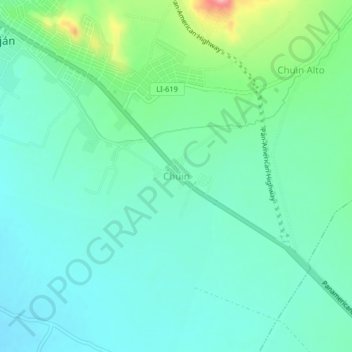 Carte topographique Chuin, altitude, relief