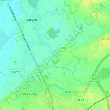 Carte topographique Le Bourg, altitude, relief