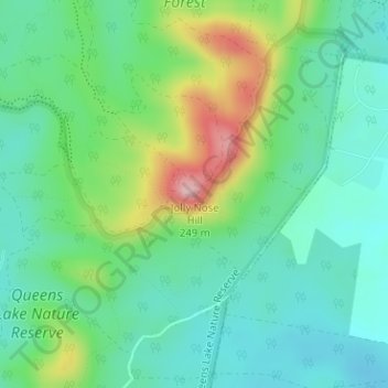 Carte topographique Jolly Nose Hill, altitude, relief