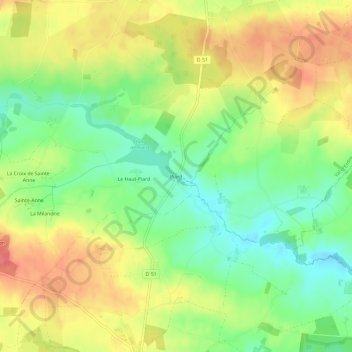 Carte topographique Piard, altitude, relief