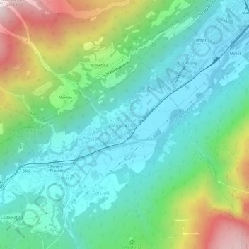 Carte topographique Monclassico, altitude, relief