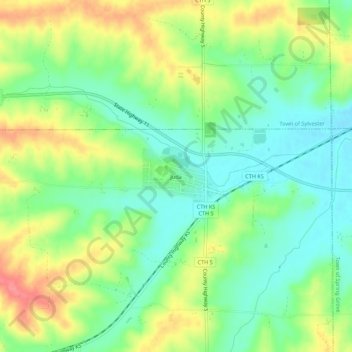 Carte topographique Juda, altitude, relief