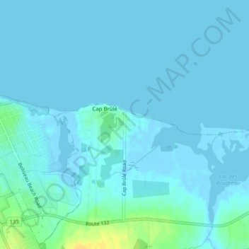 Carte topographique Cap-Brûlé, altitude, relief