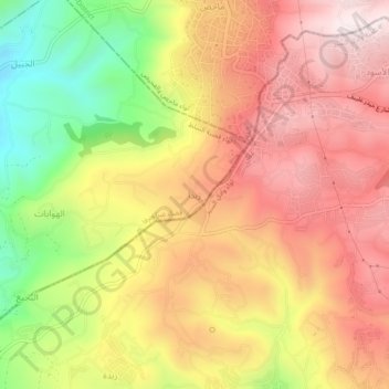 Carte topographique زبدا, altitude, relief