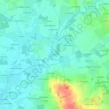 Carte topographique Le Château, altitude, relief