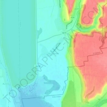 Carte topographique Buciumeni, altitude, relief