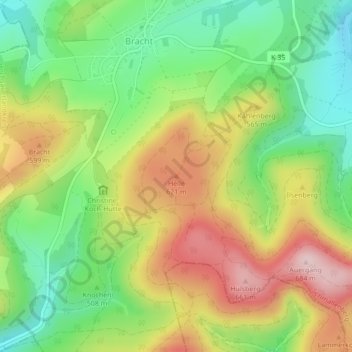 Carte topographique Helle, altitude, relief