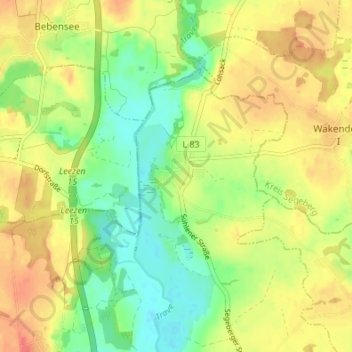 Carte topographique Sühlen, altitude, relief