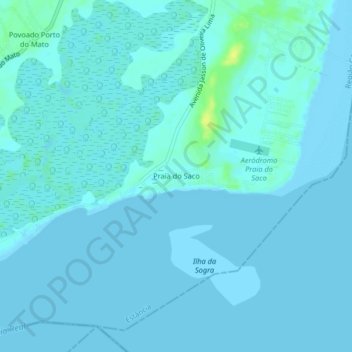 Carte topographique Praia do Saco, altitude, relief