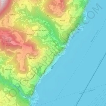 Carte topographique Pieve, altitude, relief