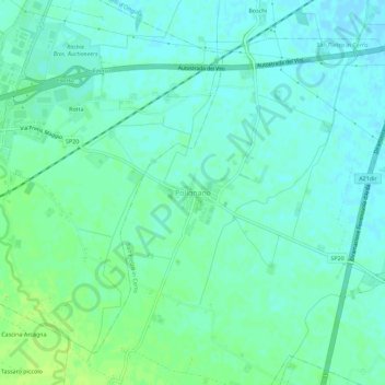 Carte topographique Polignano, altitude, relief