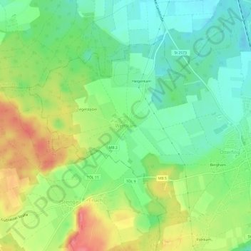 Carte topographique Wettlkam, altitude, relief