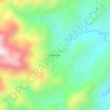 Carte topographique Valparaiso, altitude, relief