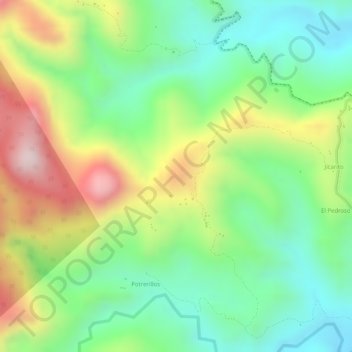 Carte topographique Loma Alta, altitude, relief