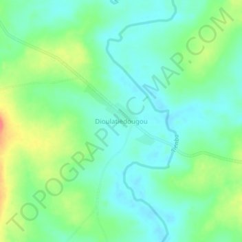 Carte topographique Dioulatièdougou, altitude, relief