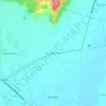 Carte topographique Asue-Pabriaga, altitude, relief