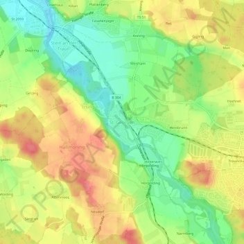 Carte topographique St. Georgen, altitude, relief