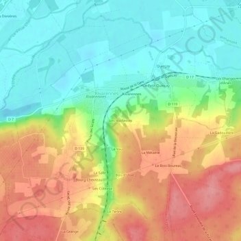 Carte topographique Les Rochettes, altitude, relief
