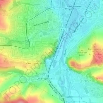 Carte topographique Heeresberg, altitude, relief
