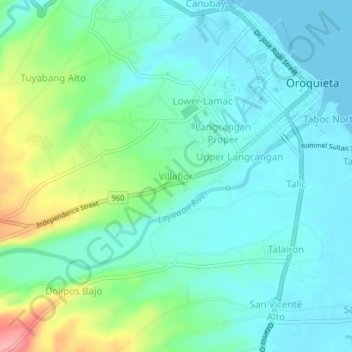 Carte topographique Villaflor, altitude, relief