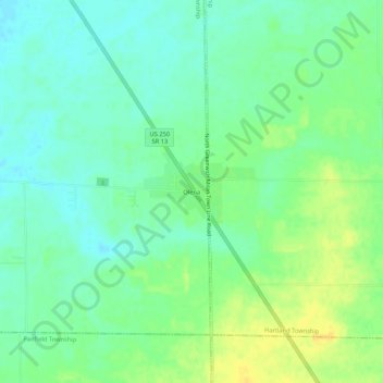 Carte topographique Olena, altitude, relief