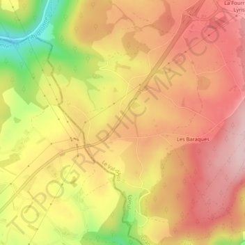Carte topographique La Croisette, altitude, relief