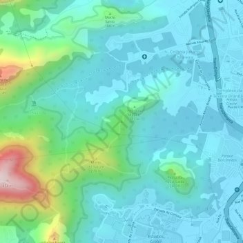 Carte topographique Pico do Urubu, altitude, relief