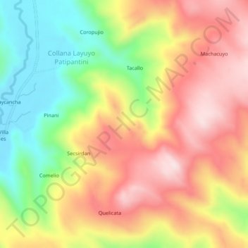 Carte topographique Provincia de Azángaro, altitude, relief