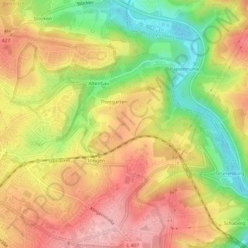 Carte topographique Theegartener Kopf, altitude, relief