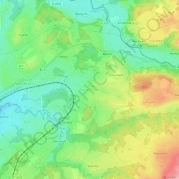 Carte topographique Maria-Thann, altitude, relief
