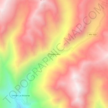 Carte topographique Chaupiyacu, altitude, relief