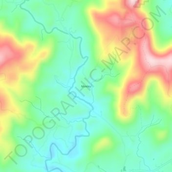 Carte topographique Moxley, altitude, relief