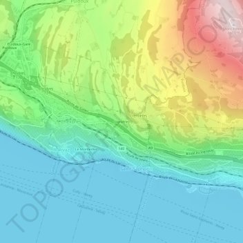 Carte topographique Lignières, altitude, relief