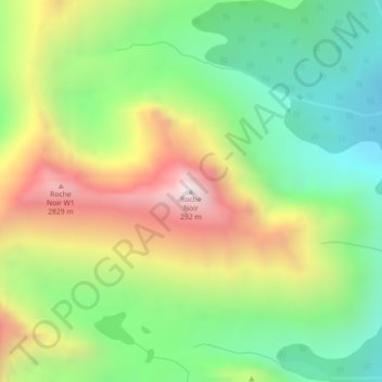 Carte topographique Roche Noir, altitude, relief