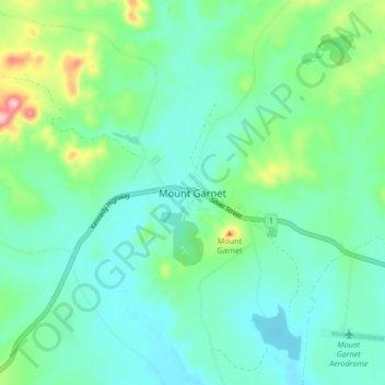 Carte topographique Mount Garnet, altitude, relief