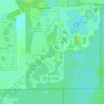 Carte topographique Bella Terra, altitude, relief