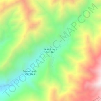 Carte topographique Santa Rosa de Caputish, altitude, relief
