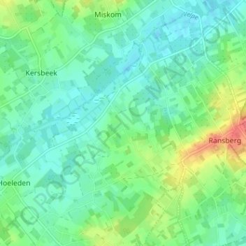 Carte topographique Gelbergen, altitude, relief