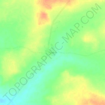 Carte topographique Niako, altitude, relief