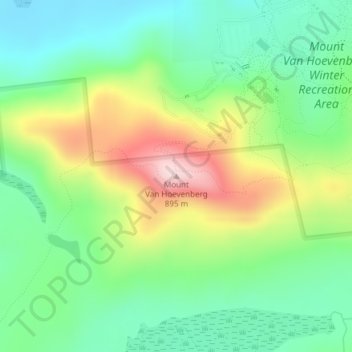 Carte topographique Mount Van Hoevenberg, altitude, relief
