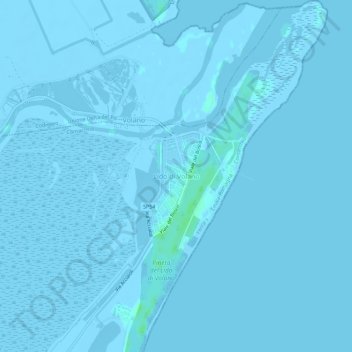 Carte topographique Lido di Volano, altitude, relief