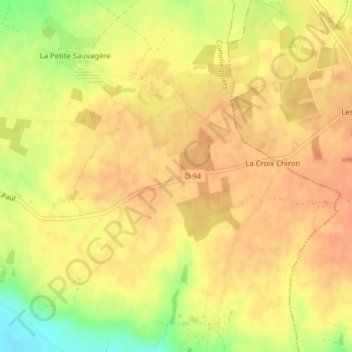 Carte topographique Les Lilas, altitude, relief