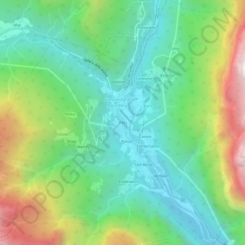Carte topographique Palù, altitude, relief