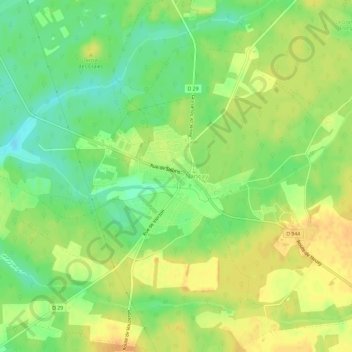 Carte topographique Nancay, altitude, relief