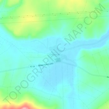 Carte topographique Orhaniye, altitude, relief