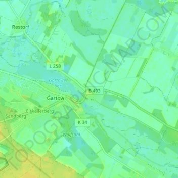 Carte topographique Quarnstedt, altitude, relief